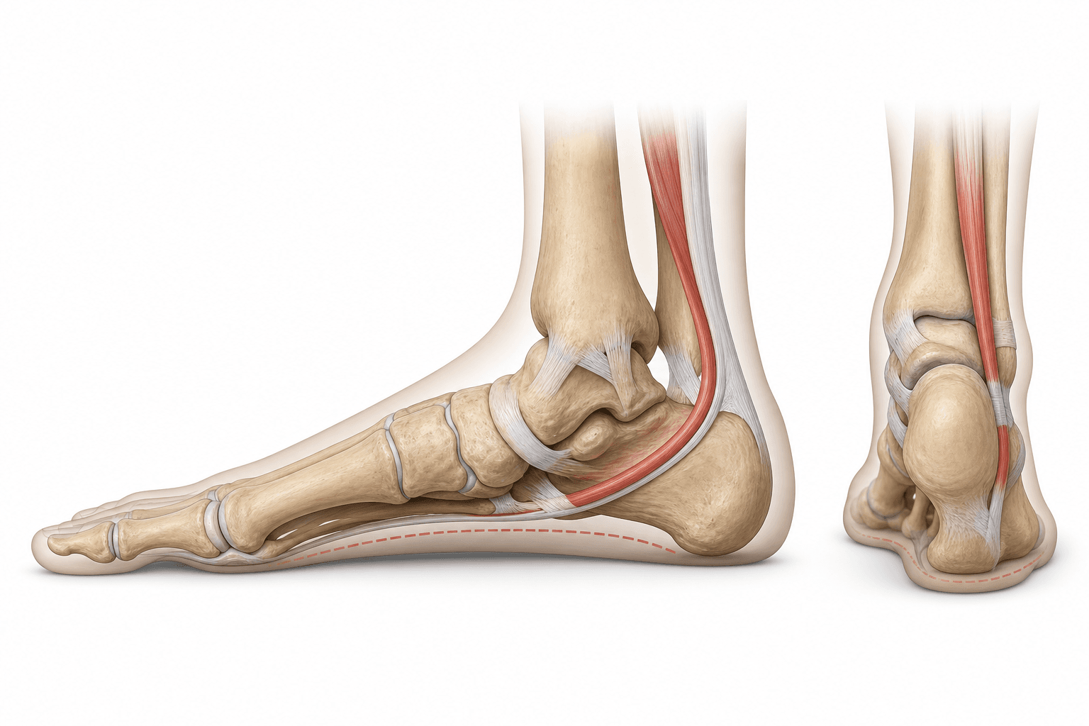 Anatomia disfuncției tendonului tibial posterior — picior plat dobândit