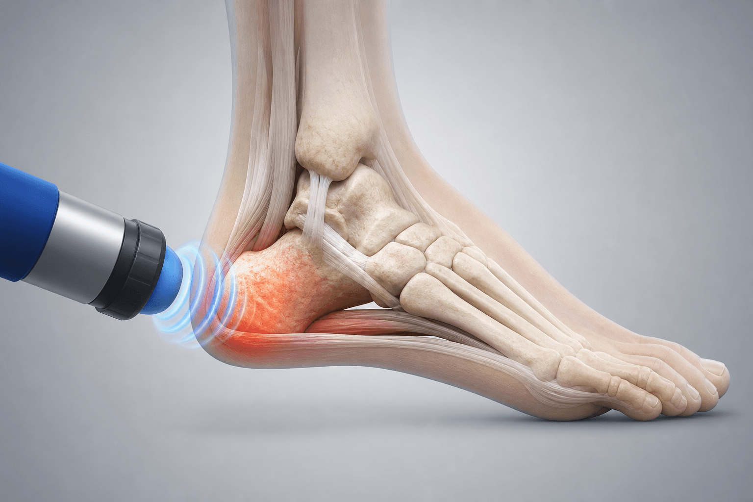 Tratament Shockwave la nivelul călcâiului pentru fasceită plantară