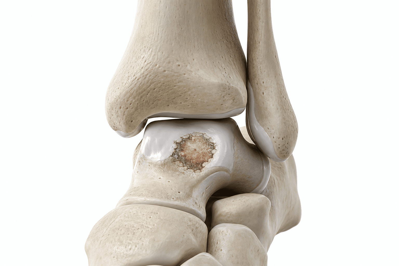 Anatomia leziunii osteocondrale a talusului — cupola talară afectată