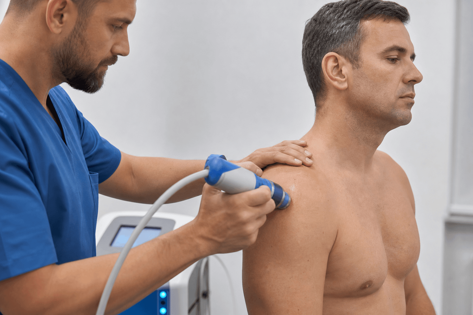 Tratament Shockwave la nivelul umărului pentru tendinită calcică